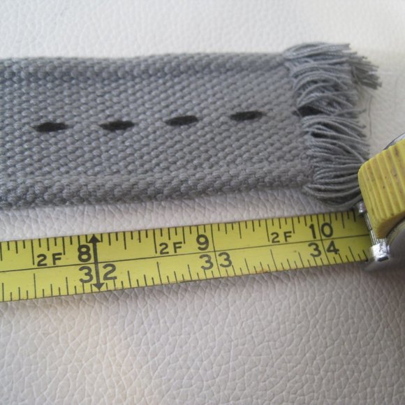 Boys Military Canvas Gray & Black Dash 34 inch Web Belt Double D-ring Buckle - Picture 6 of 6